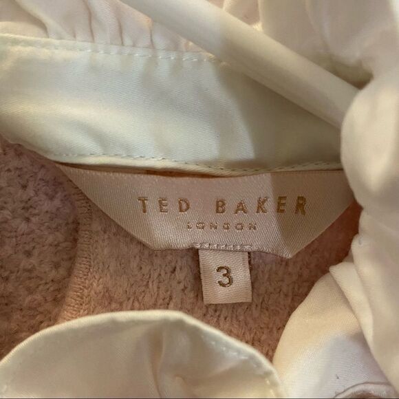 TED BAKER London Teaggan Frill Detail Mockable Light Pink Size 3 - Picture 10 of 13